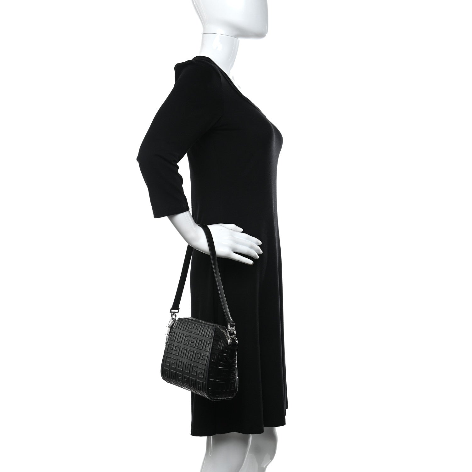 Givenchy Calfskin Logo Embossed XS Antigona 4G Black 3 of 9