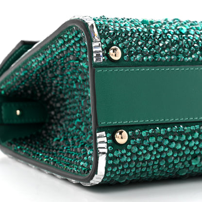 Valentino Garavani Crystal Embroidered Mini Vsling Top Handle Bag Emerald Jungle 6 of 9