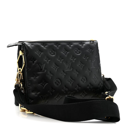 Louis Vuitton Lambskin Embossed Monogram Coussin PM Black 3 of 11