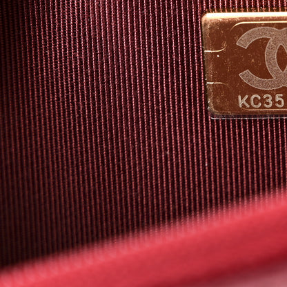 Chanel Lambskin Quilted Wallet On Chain WOC Burgundy 8 of 12