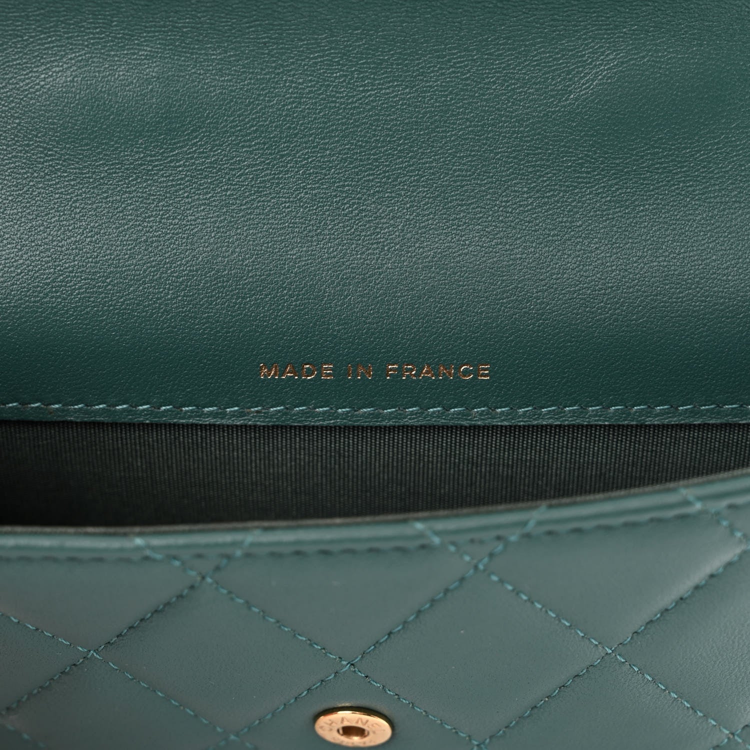 Chanel Lambskin Quilted Top Handle Flap Coin Purse With Chain Green 7 of 12