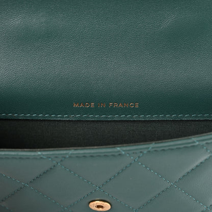 Chanel Lambskin Quilted Top Handle Flap Coin Purse With Chain Green 7 of 12