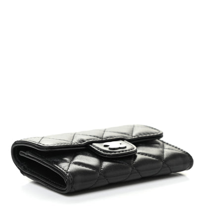 Chanel Lambskin Quilted Flap Card Holder Wallet Black 4 of 8