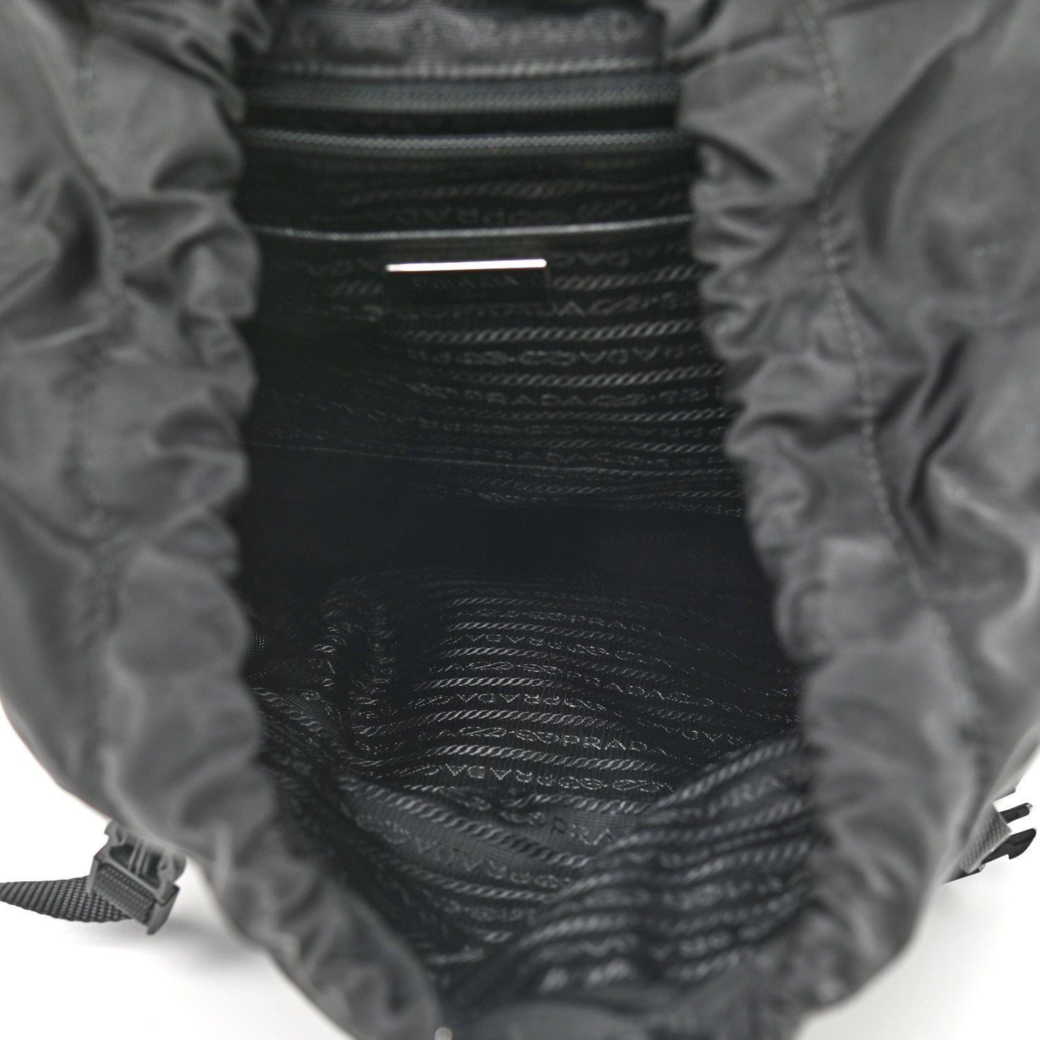 Prada Tessuto Nylon Impunturato Double Buckle Backpack Ardesia Black 5 of 9