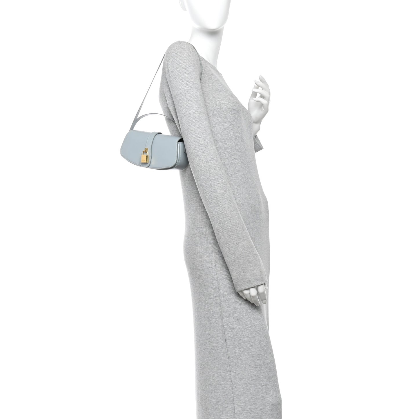 Smooth Calfskin Tabou Clutch On Strap Ice Blue