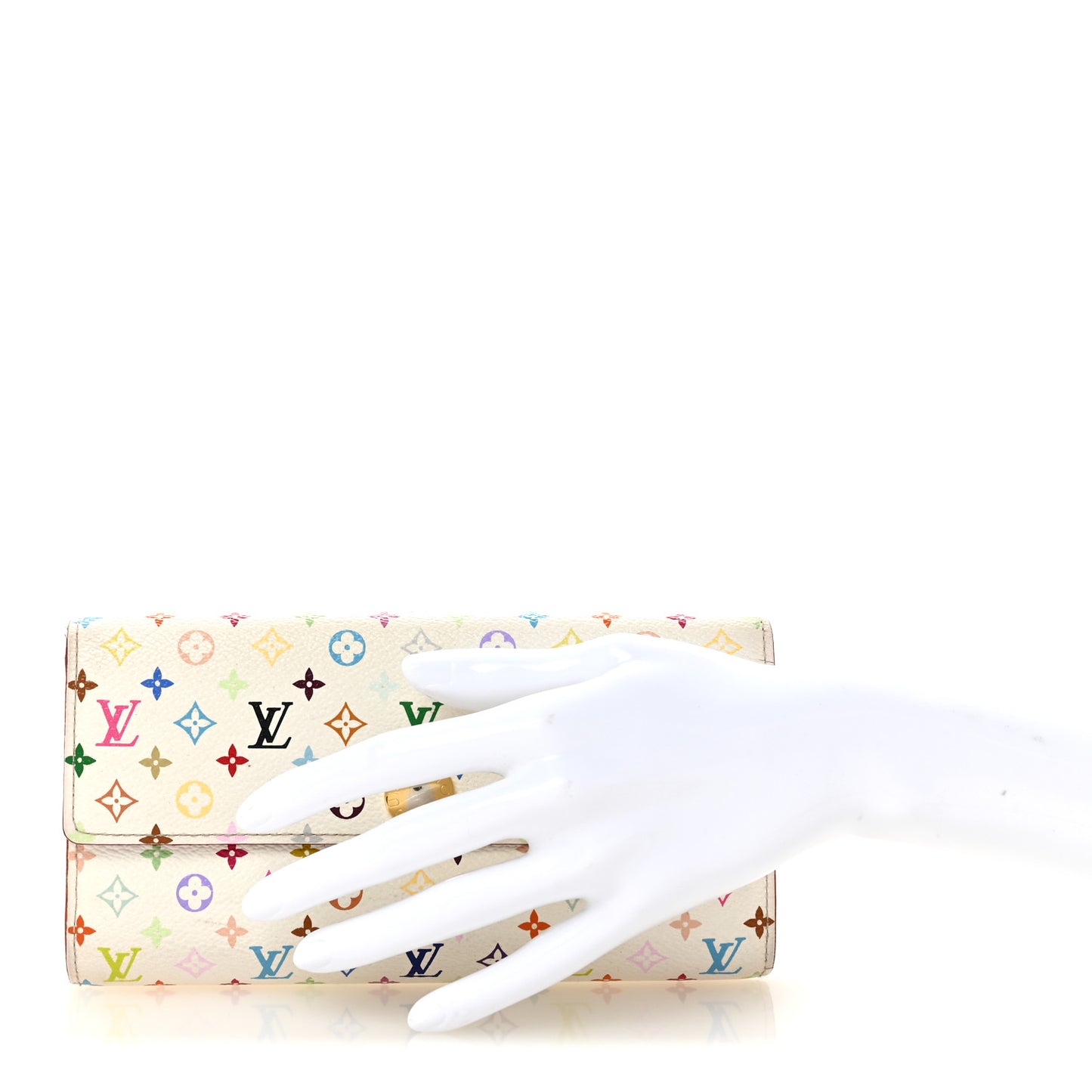 Monogram Multicolor Sarah Wallet White Litchi