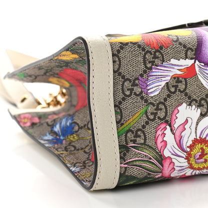 Gucci GG Supreme Monogram Flora Textured Calfskin Small Padlock Tote Beige Ebony Multicolor Mystic White 8 of 9