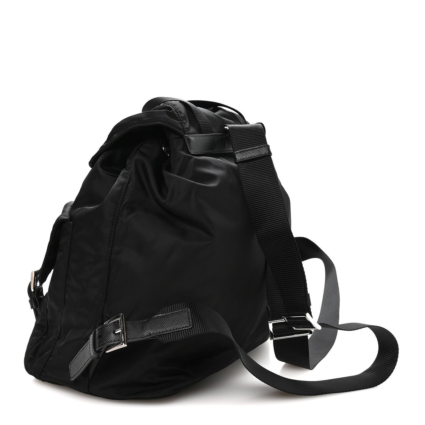 Tessuto Nylon Saffiano Medium Backpack Black
