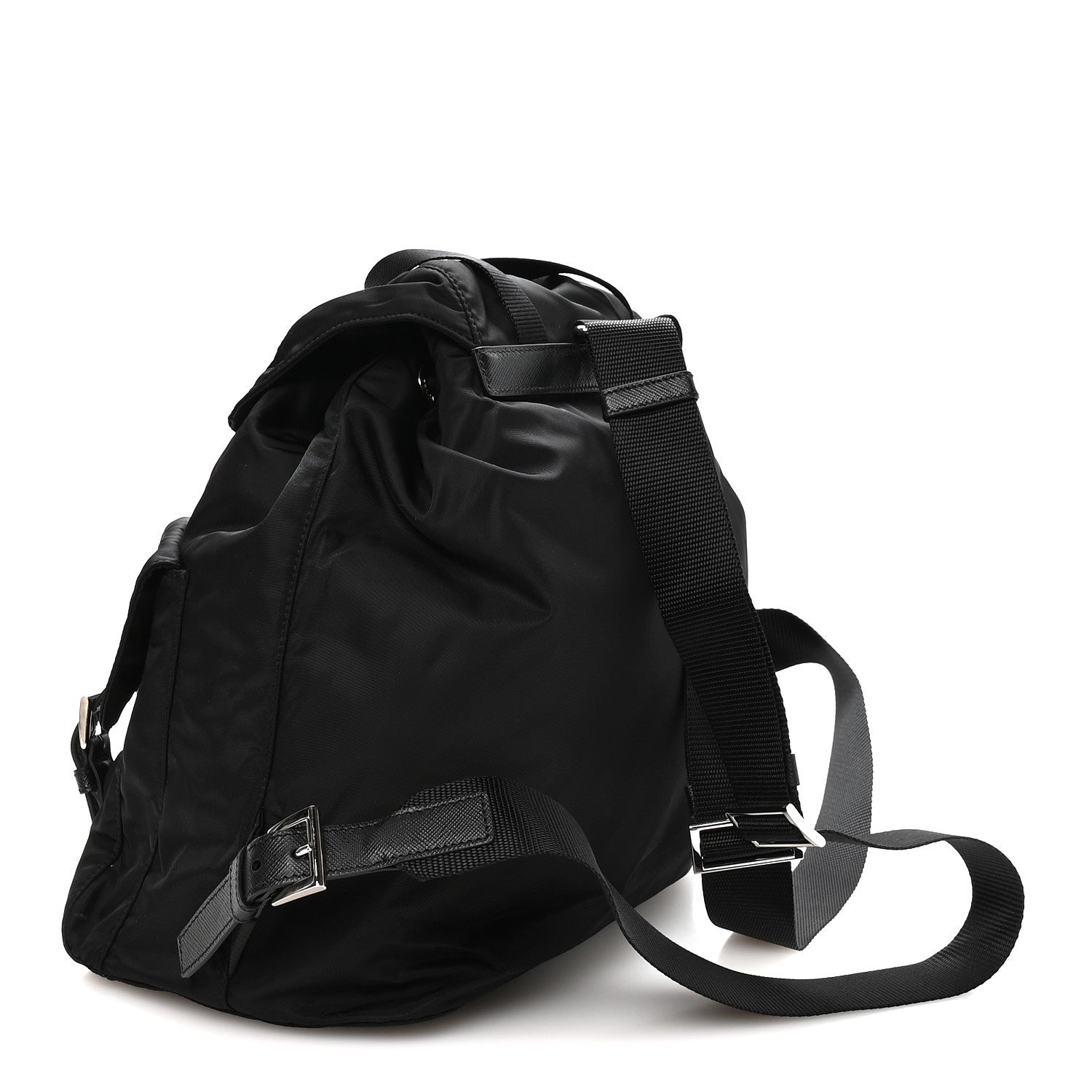 Prada Tessuto Nylon Saffiano Medium Backpack Black 2 of 10