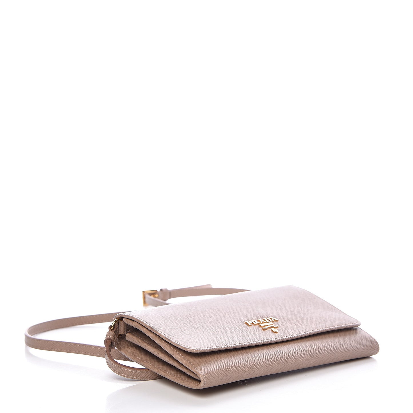 Saffiano Metal Flap Wallet with Strap Cammeo