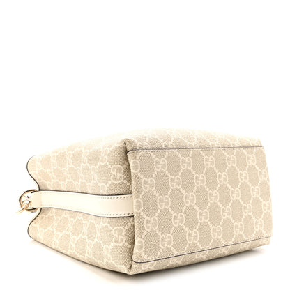 Gucci GG Supreme Monogram Emblem Small Shoulder Bag Beige White 3 of 8