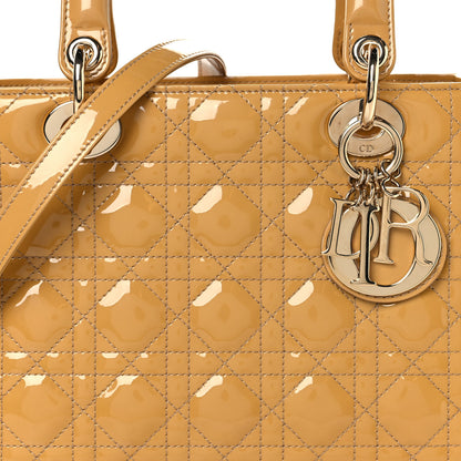 Christian Dior Patent Cannage Medium Lady Dior Beige 8 of 13