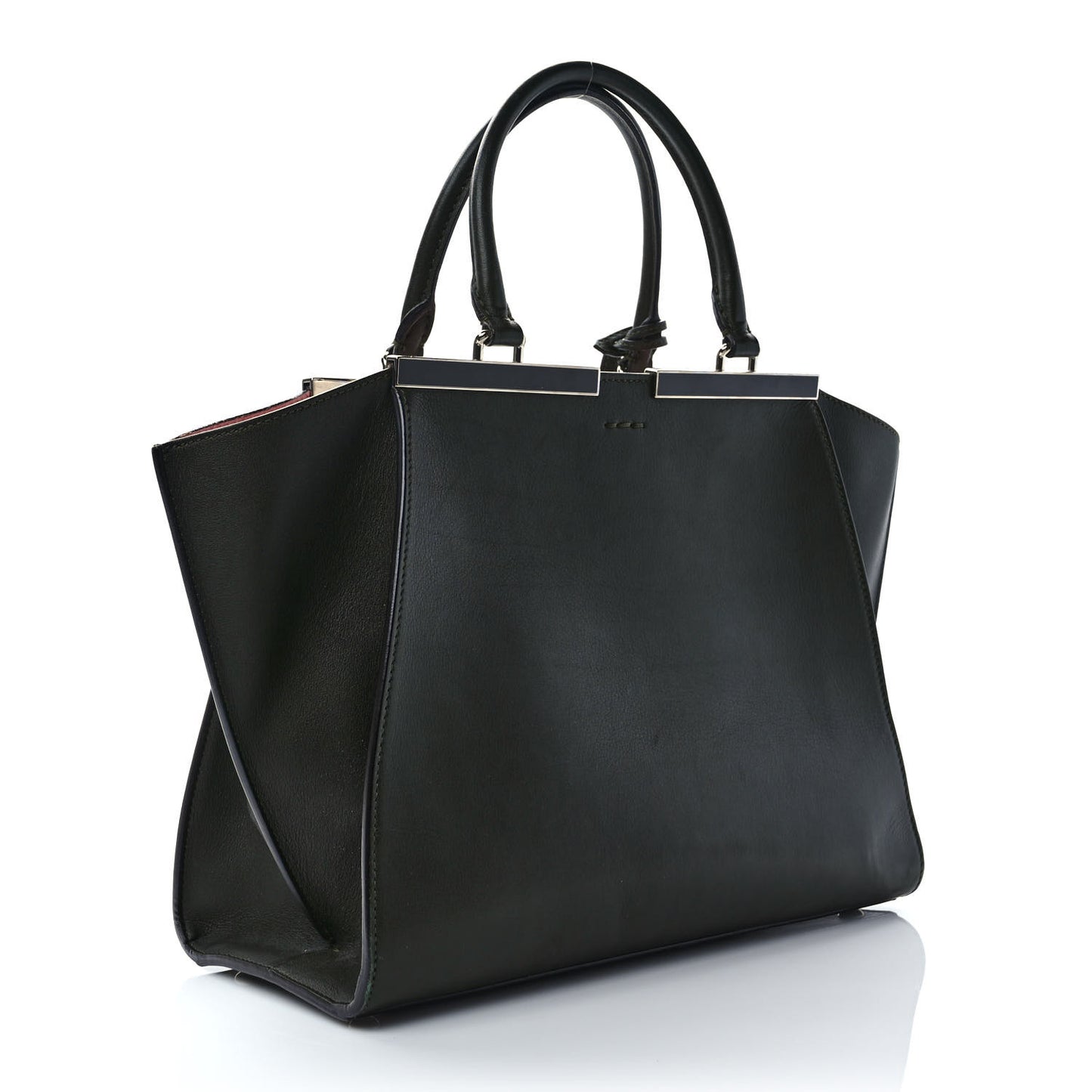 Vitello Dolce Marmol Shiny Nappa Petite 3Jours Tote Verde Prato