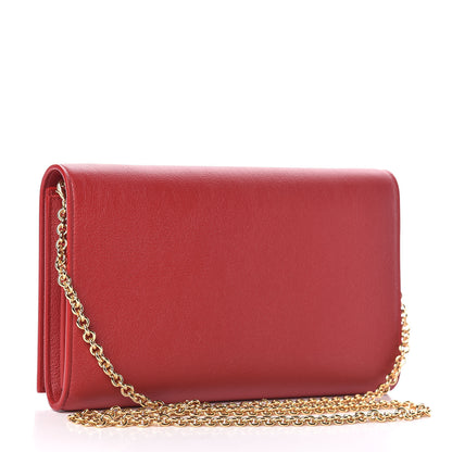 Saint Laurent Calfskin Belle de Jour Chain Clutch Rouge Orient 3 of 11