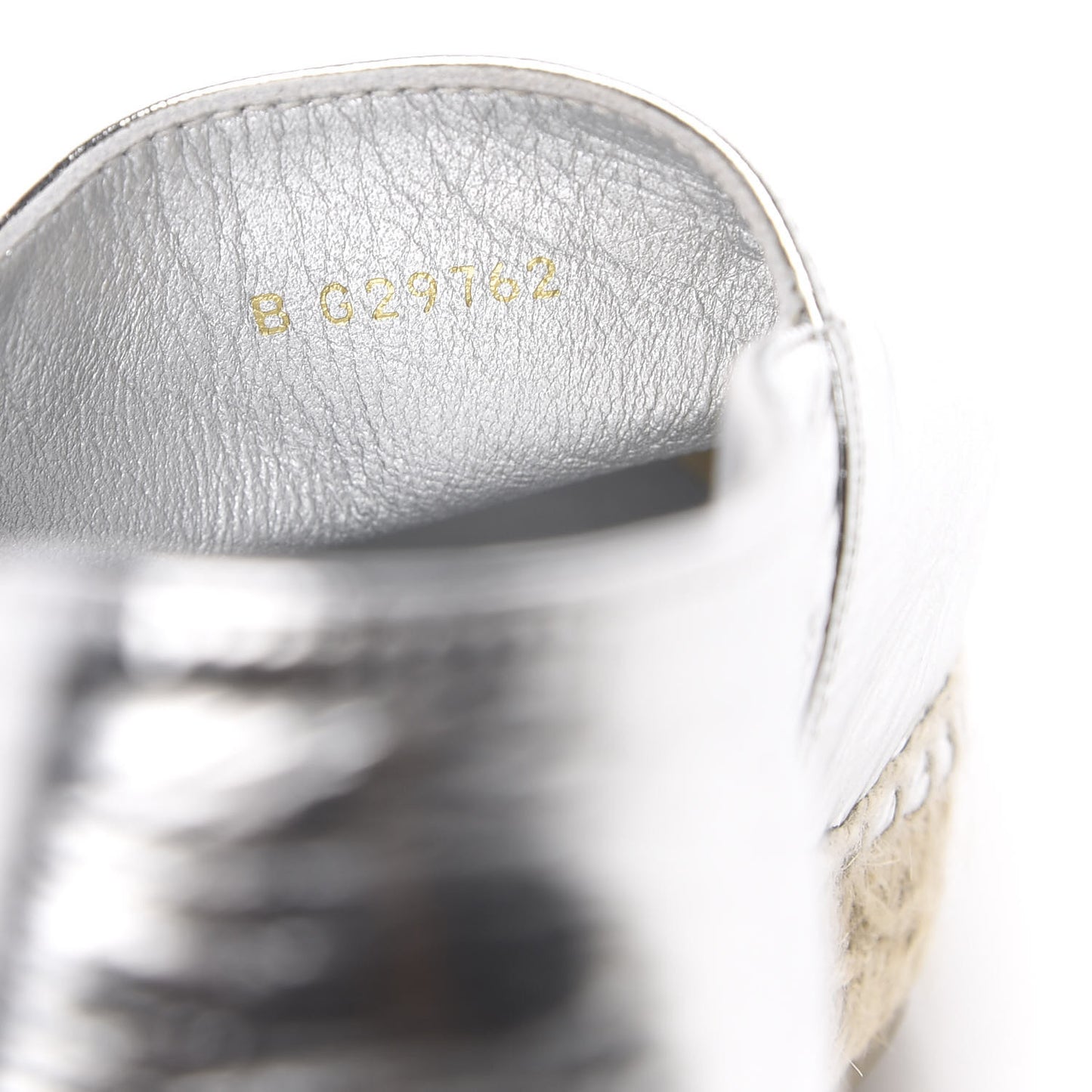 Laminated Goatskin CC Espadrilles 38 Silver