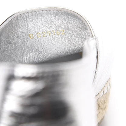 Chanel Laminated Goatskin CC Espadrilles 38 Silver 9 of 10