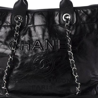 Chanel Glazed Calfskin Medium Deauville Tote Black 10 of 10