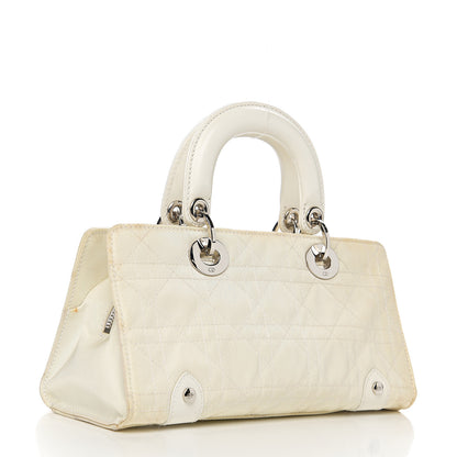 Christian Dior Nylon Cannage Stitched Small Lady Dior East West White 2 of 18
