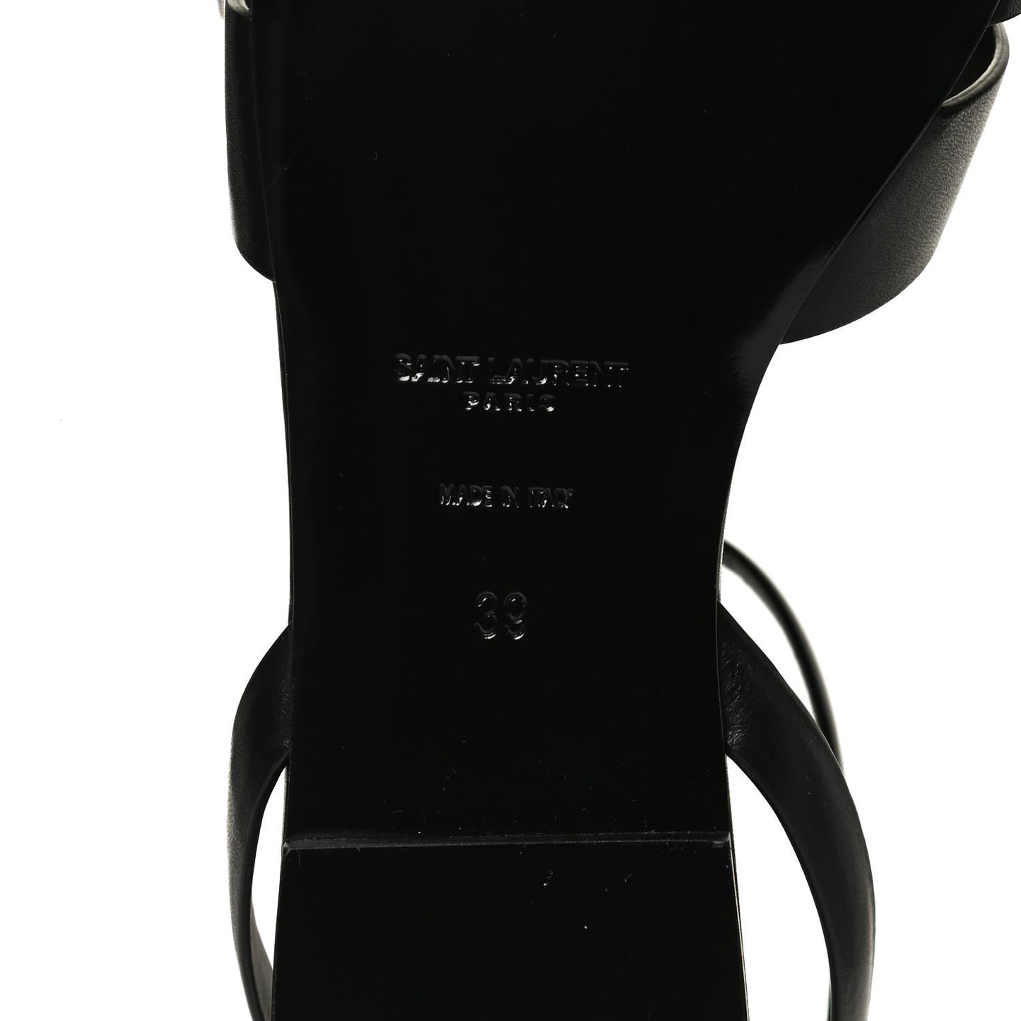 Calfskin Tribute 05 Ankle Strap Flat Sandals 39 Black