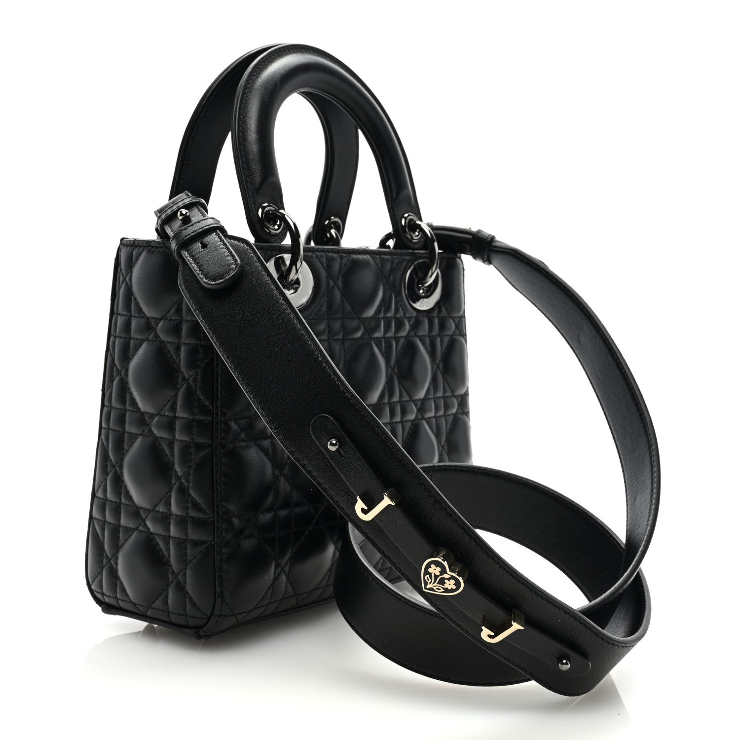 Christian Dior Lambskin Cannage Small My ABCDior Lady Dior Black 3 of 8