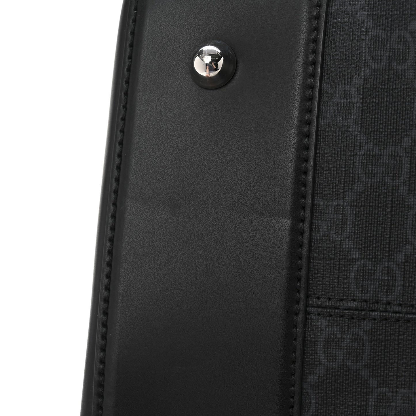 Soft GG Supreme Monogram Appia Calfskin Web Medium Carry On Duffle Bag Black Grey