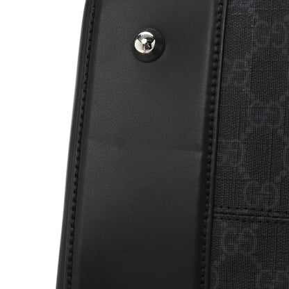 Gucci Soft GG Supreme Monogram Appia Calfskin Web Medium Carry On Duffle Bag Black Grey 13 of 14