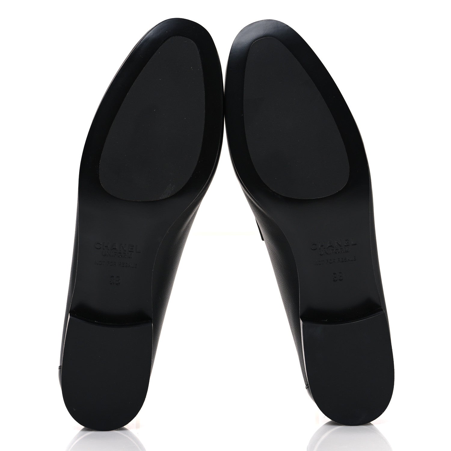 Chanel Calfskin Womens Stitched CC Loafers 38 Black 7 of 10