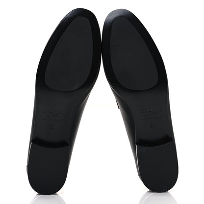 Chanel Calfskin Womens Stitched CC Loafers 38 Black 7 of 10