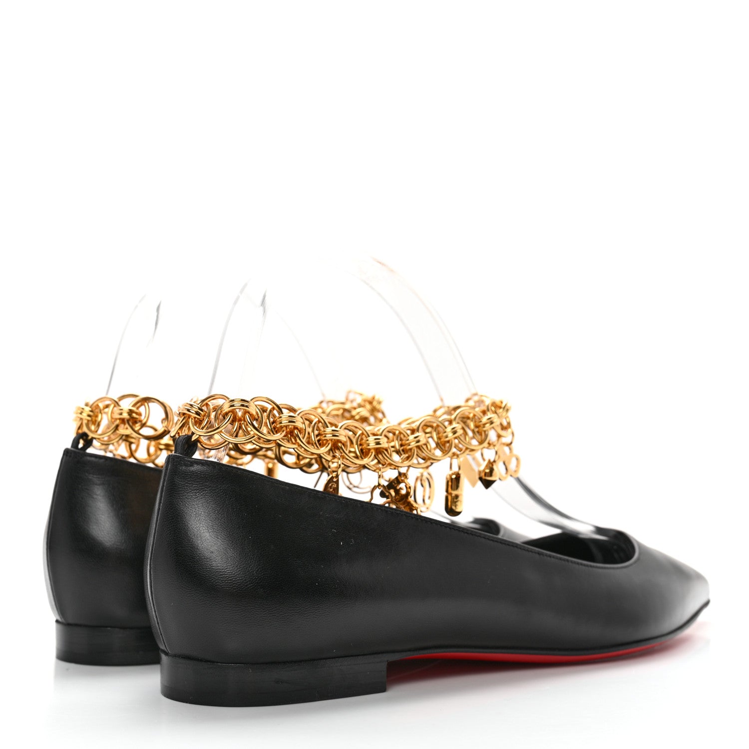 Christian Louboutin Kid Gourmi Ballerina Flats 40 Black Gold 4 of 10
