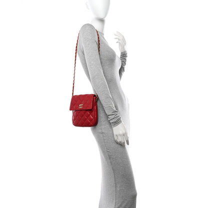 Chanel Lambskin Quilted Flap Crossbody Red 3 of 14