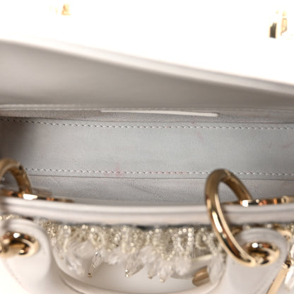 Christian Dior Lambskin Sequin Beaded Embroidered Micro Lady D-Joy White 5 of 10