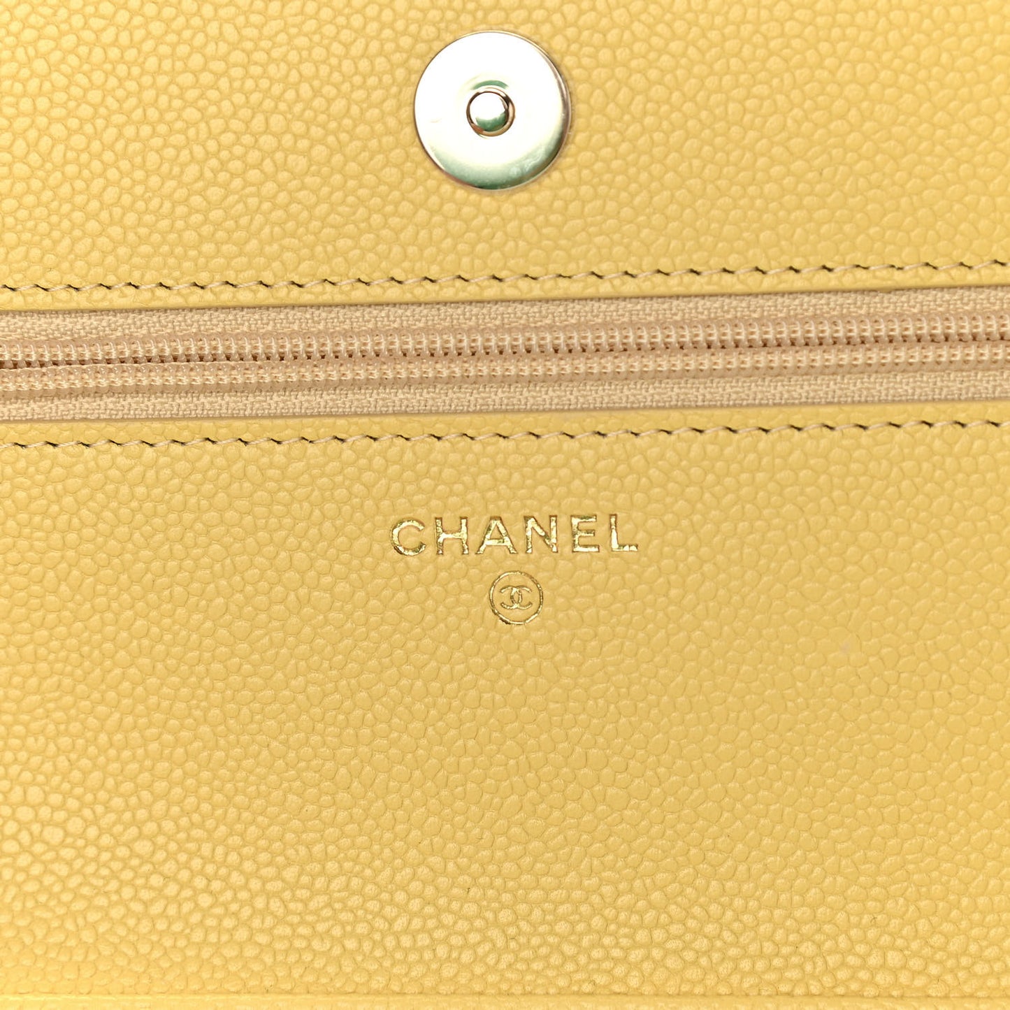 Caviar Quilted Tiny CC Wallet On Chain WOC Yellow