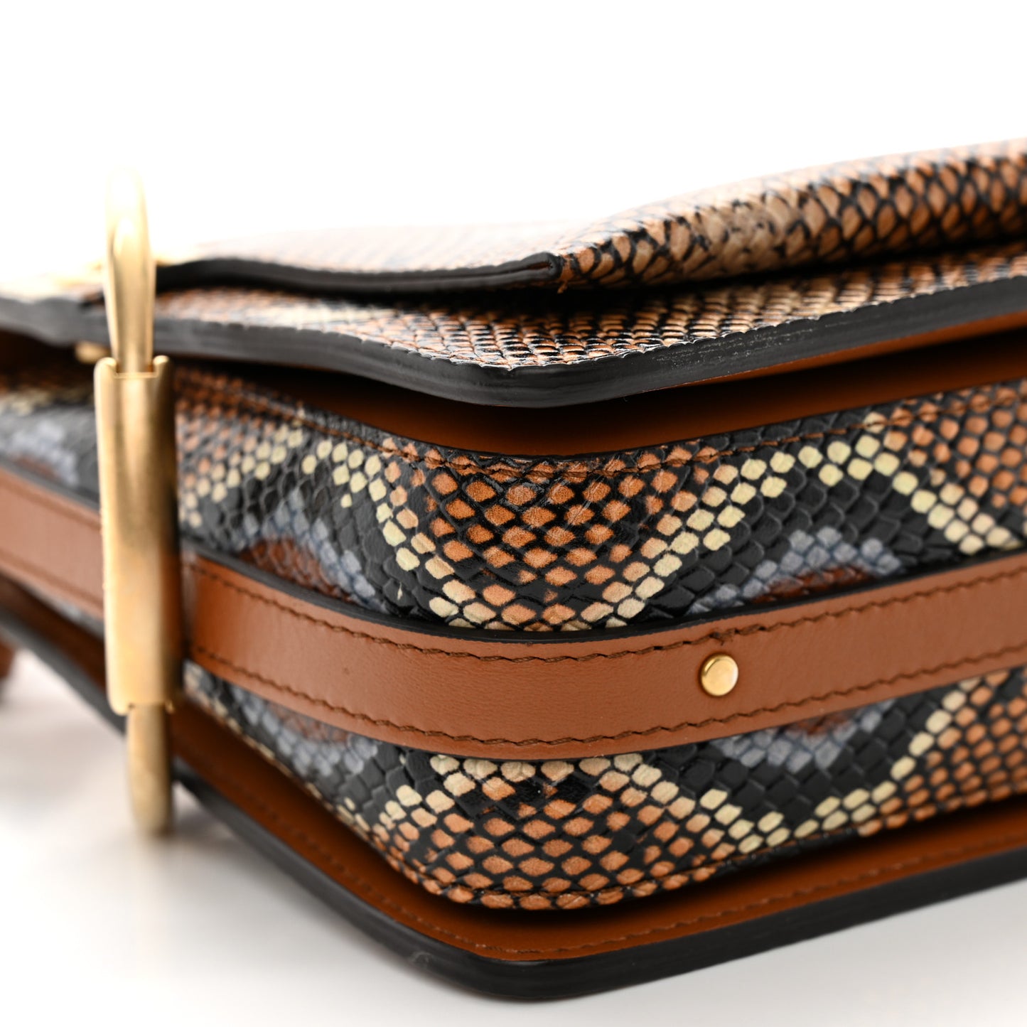 Calfskin Python Embossed Small Roy Bag Multicolor