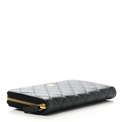 Chanel Caviar Quilted Large Gusset Zip Around Wallet Black 4 of 9