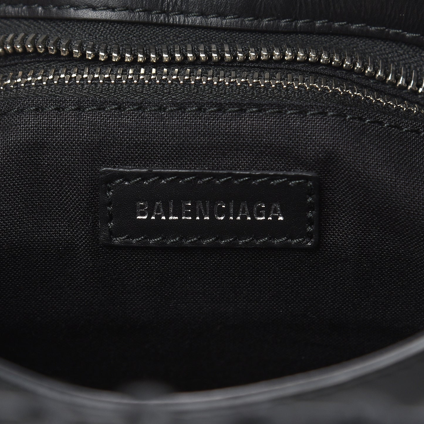 Canvas Satin Calfskin Diagonal Allover Logo Print Classic Silver Hardware Mini City Natural Black