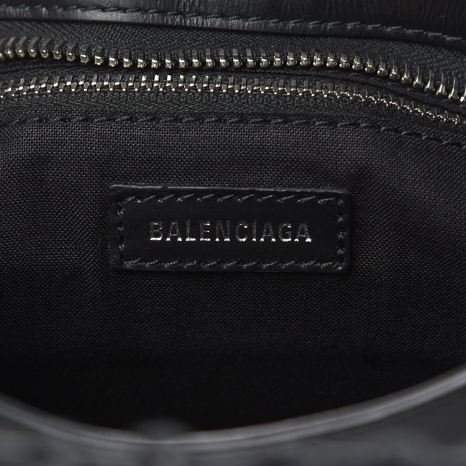 Balenciaga Canvas Satin Calfskin Diagonal Allover Logo Print Classic Silver Hardware Mini City Natural Black 6 of 8