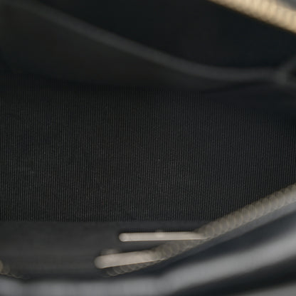 Chanel Calfskin Wool Felt Embossed Small Gabrielle Logo Hobo Black 5 of 14