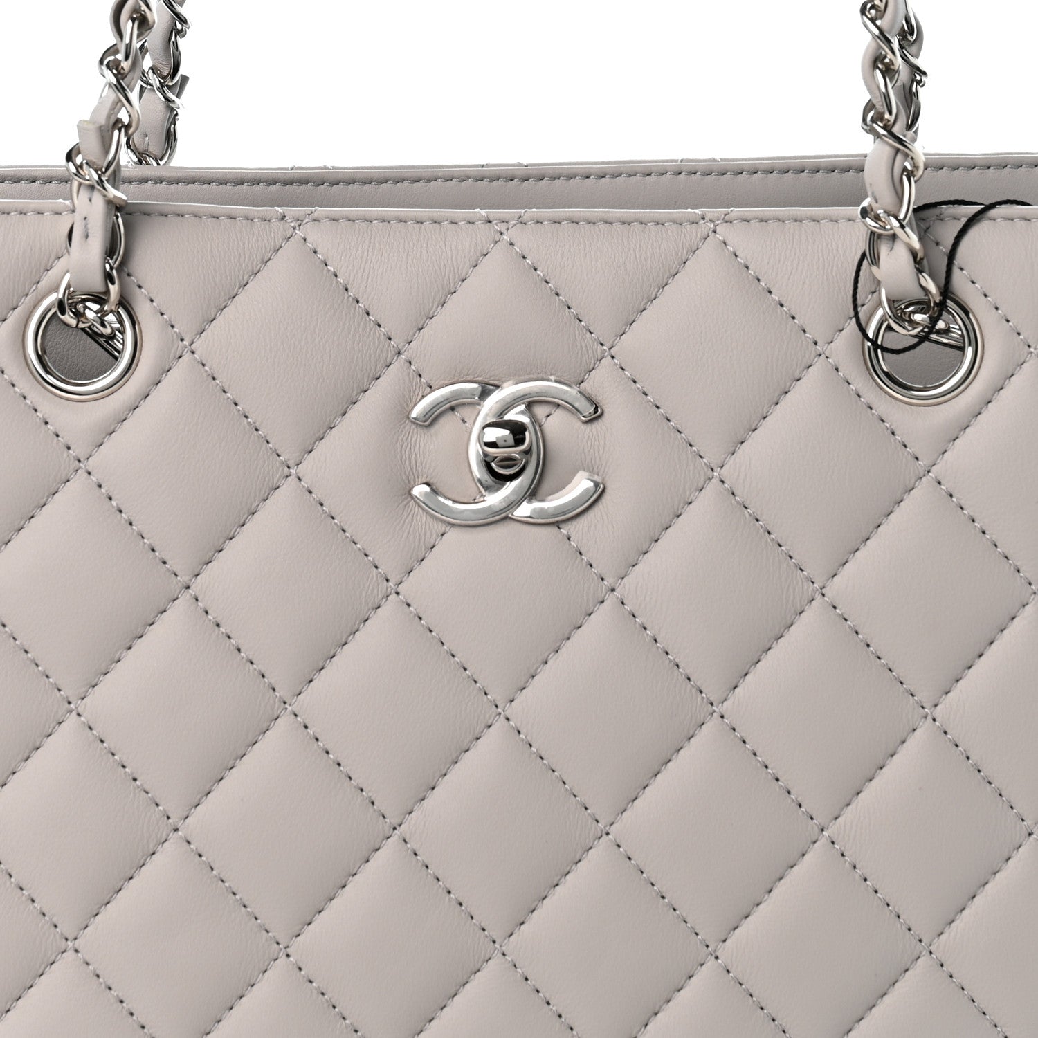 Chanel Calfskin Quilted Large Classic Shopping Tote Grey 8 of 10