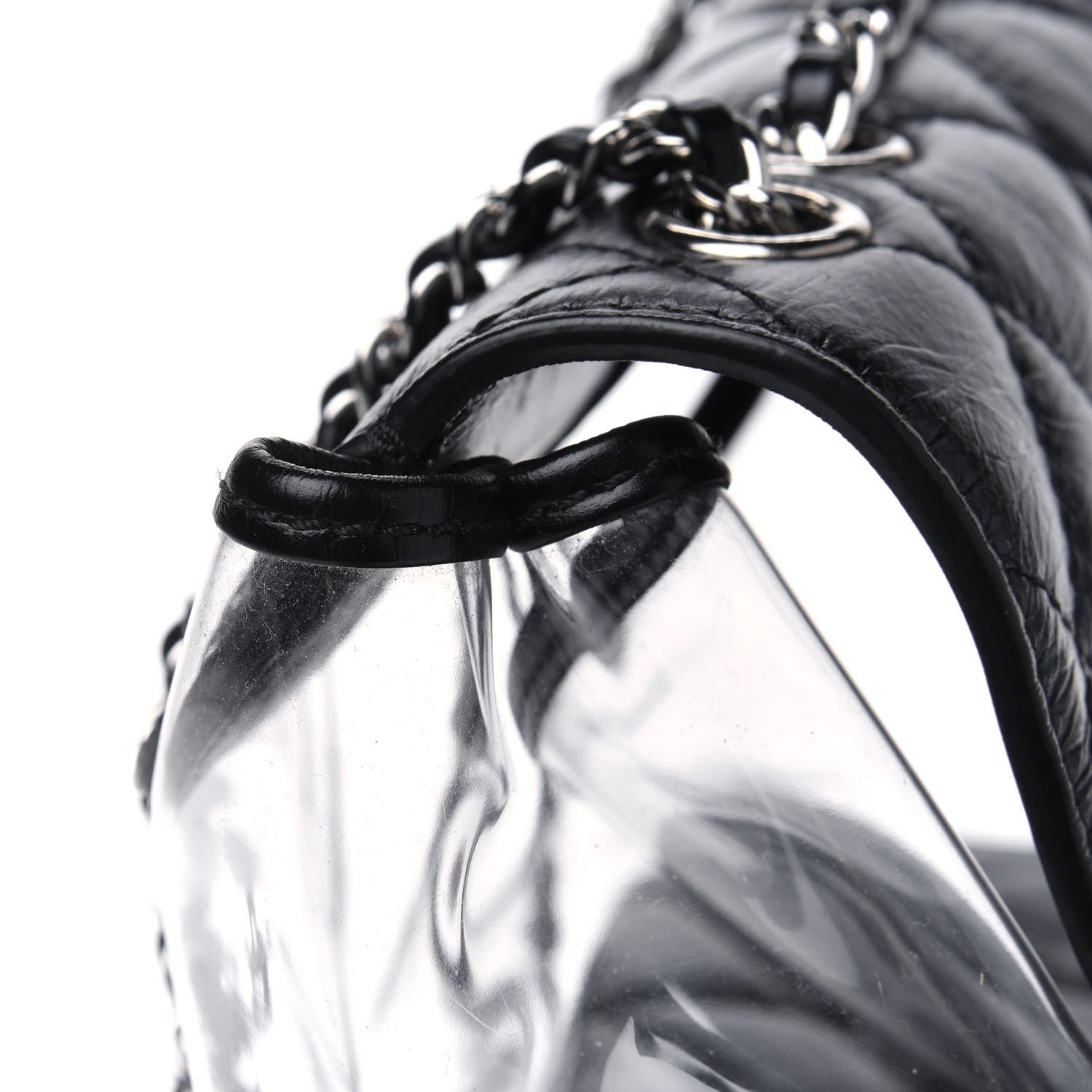 Chanel Crumpled Calfskin PVC Quilted Flap Black 6 of 6