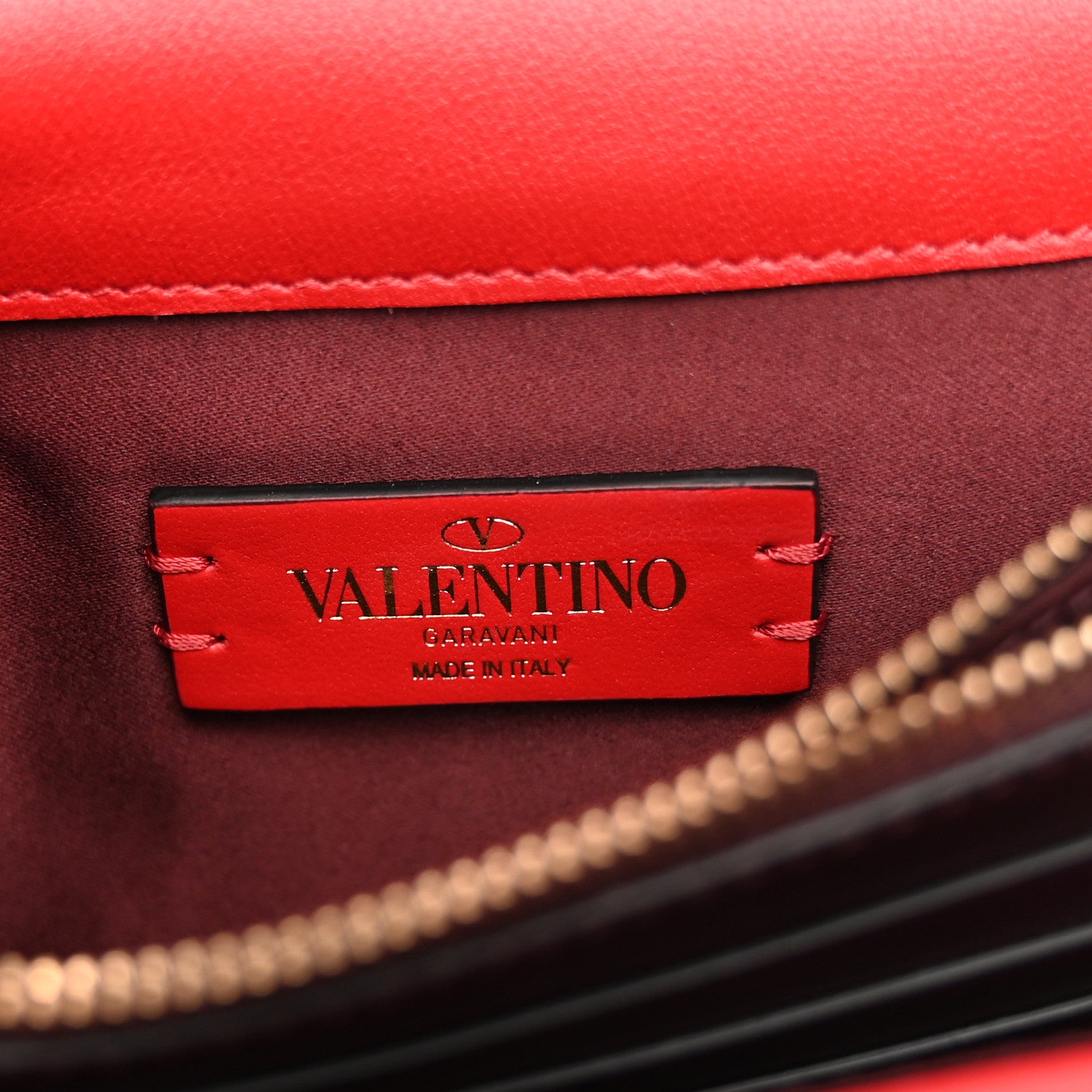 Valentino Garavani Calfskin Love Lab Go Logo Wallet on Chain Rouge Pur 6 of 10