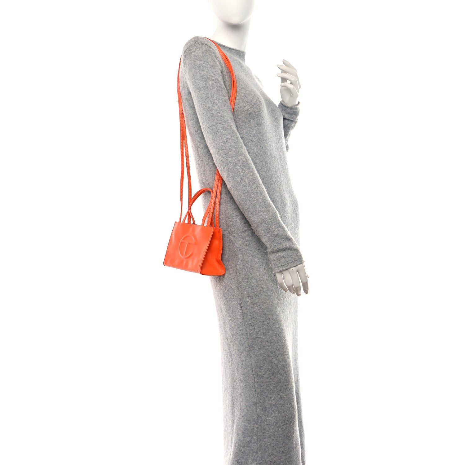 Telfar Vegan Leather Small Shopping Bag Orange 2 of 13