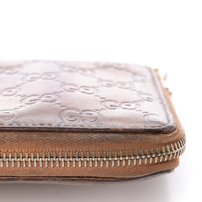 Gucci Metallic Guccissima Twins Zip Around Organizer Wallet Bronze 18 of 25