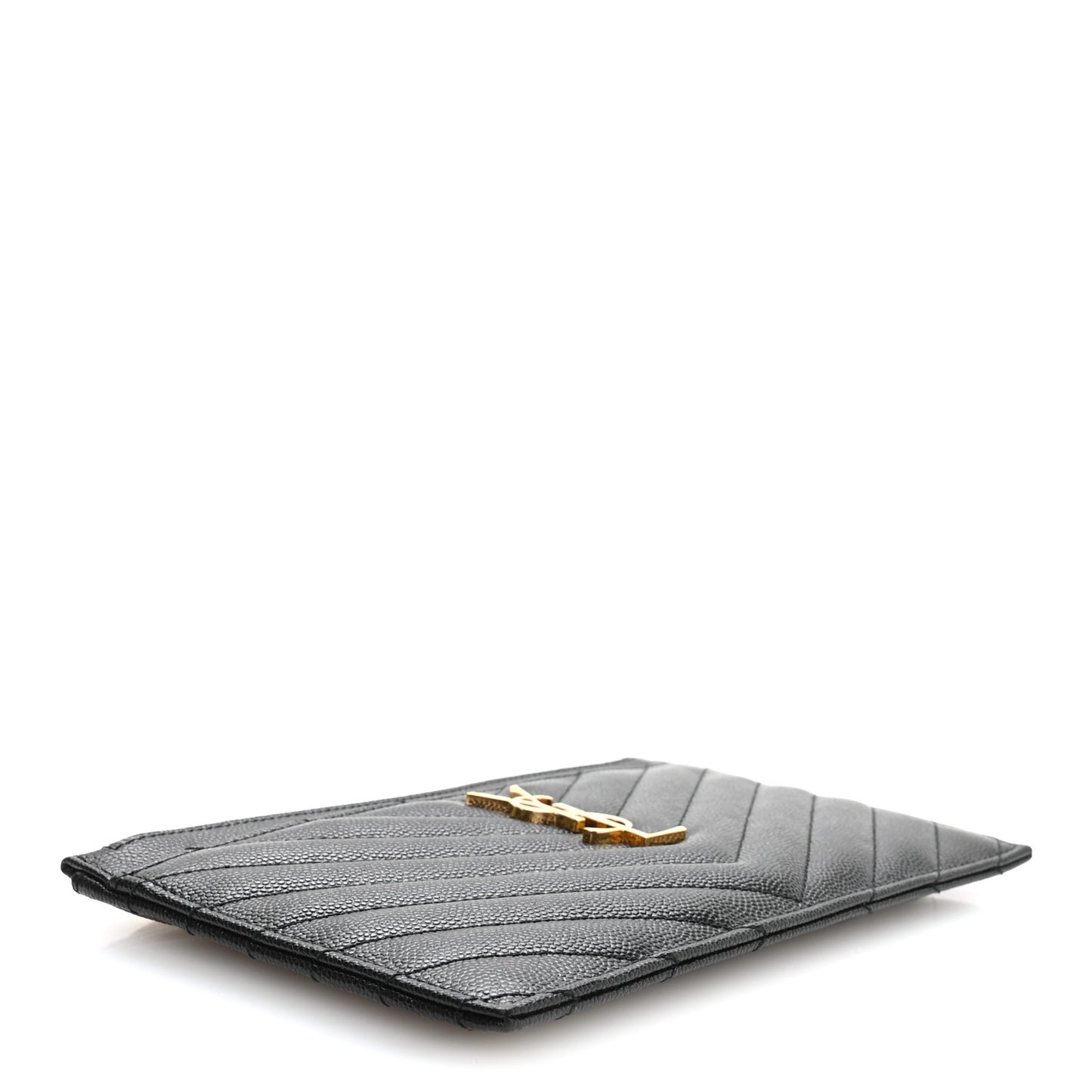 Grain De Poudre Chevron Monogram Bill Pouch Black
