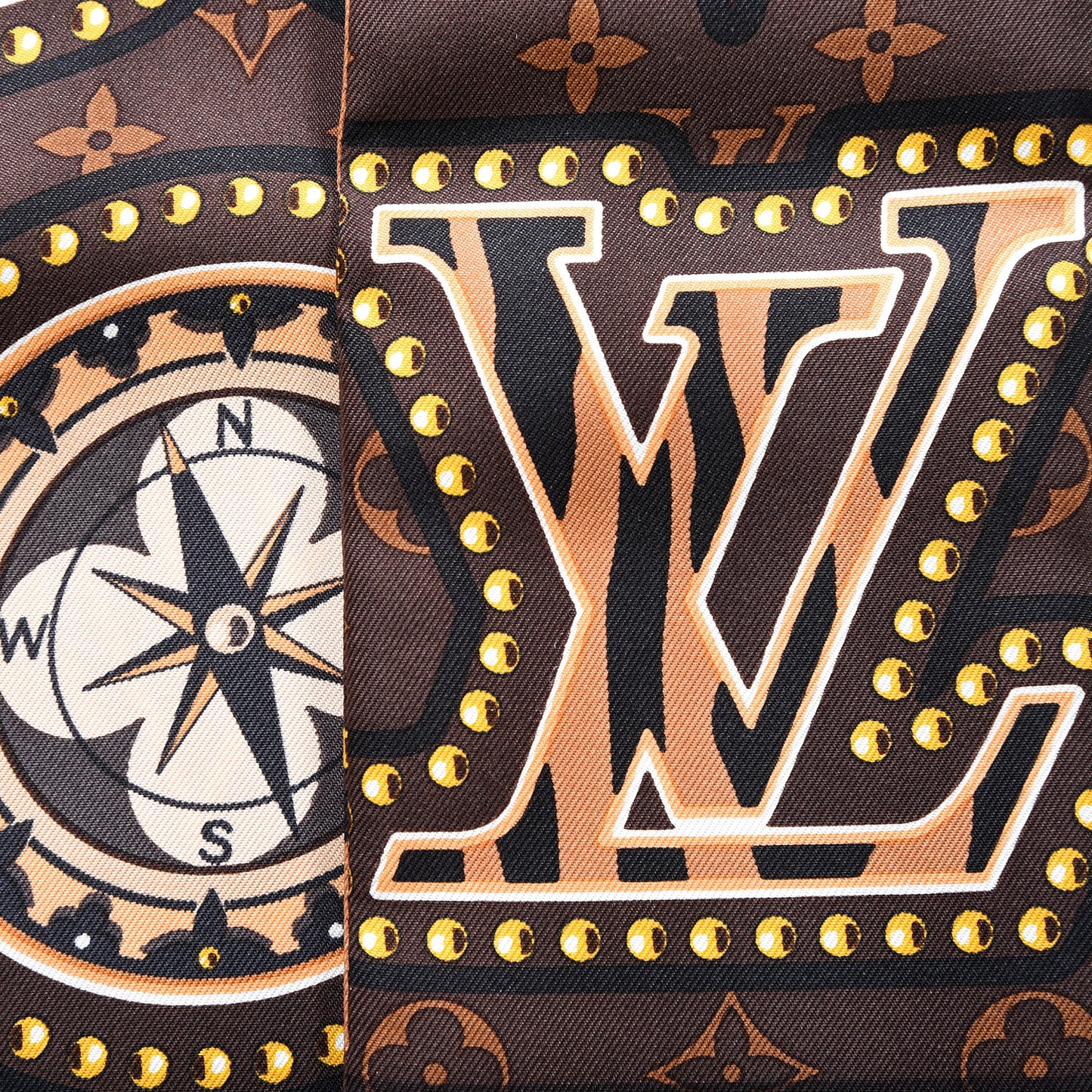 Silk Monogram LV World Bandeau Brown