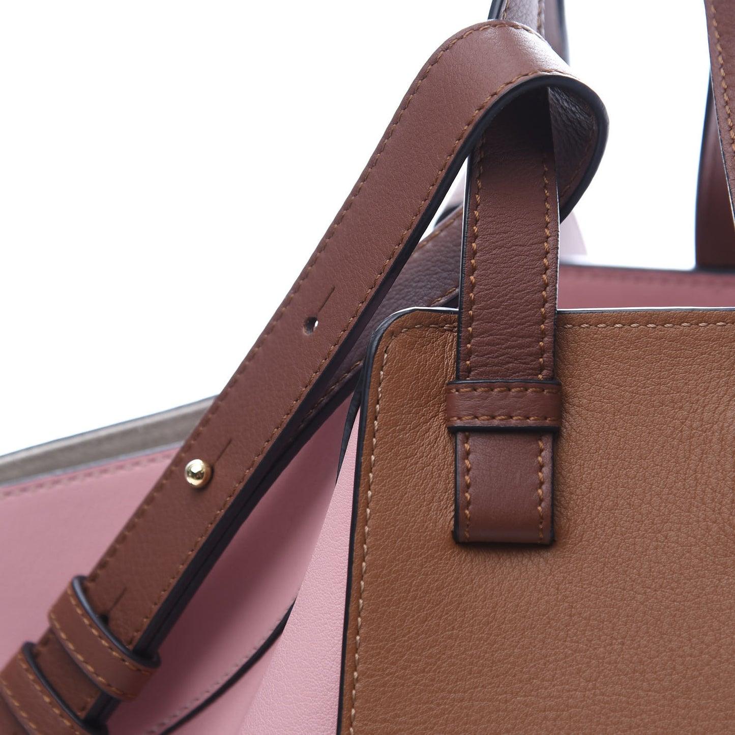 Calfskin Small Hammock Shoulder Bag Pastel Pink Tan