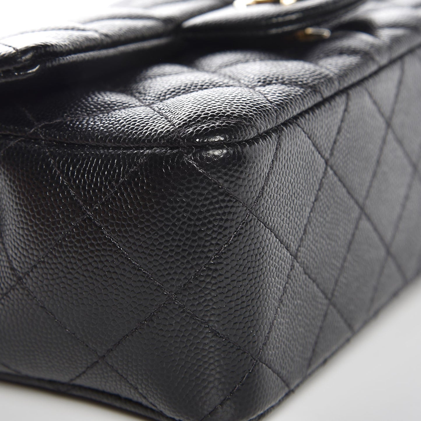 Caviar Quilted Mini Rectangular Flap Black