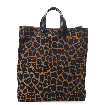 Fendi Jacquard Leopard Print Shopping Tote Brown 1 of 9