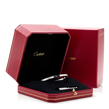 Cartier 18K White Gold 6 Diamond Small LOVE Bracelet 19 8 of 8