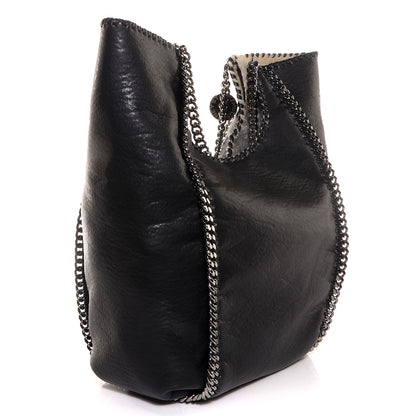 Stella McCartney Faux Leather Shearling Large Chain Link Falabella Black 3 of 9