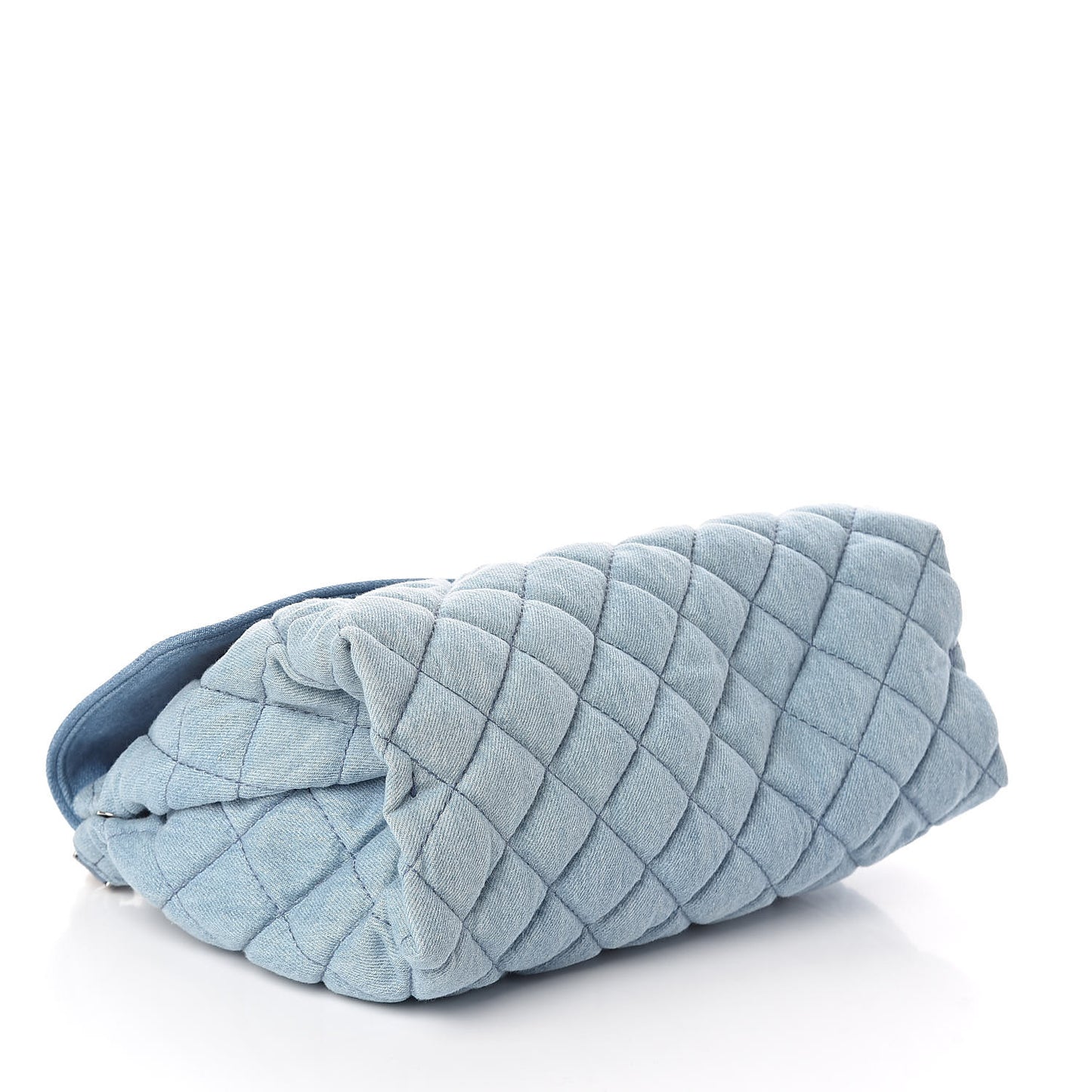 Eco Denim Quilted Large Beckett Shoulder Bag Blue